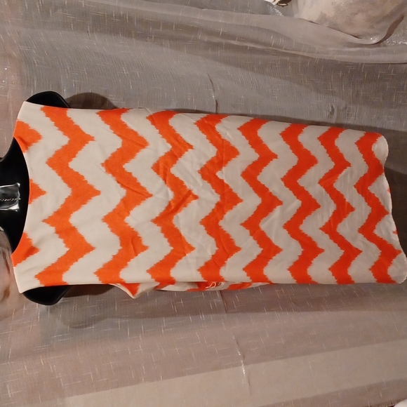 Almost Famous Dress, Orange & Cream, Size L (jr) - Picture 2 of 3